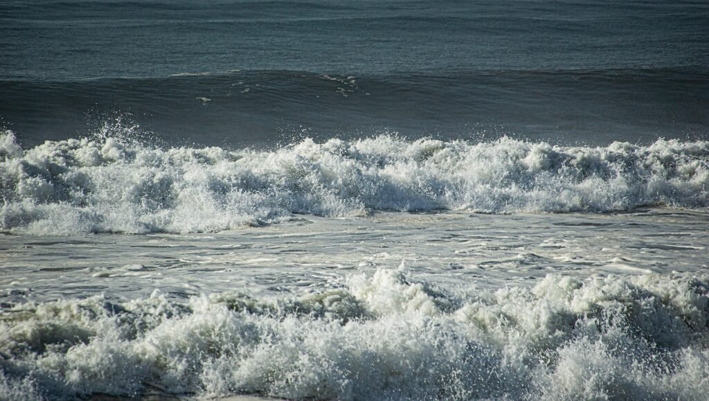 Waves on the Atlantic Ocean.