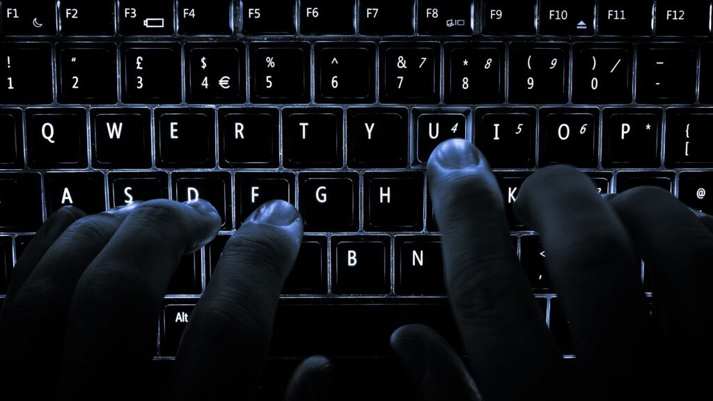 A laptop keyboard.