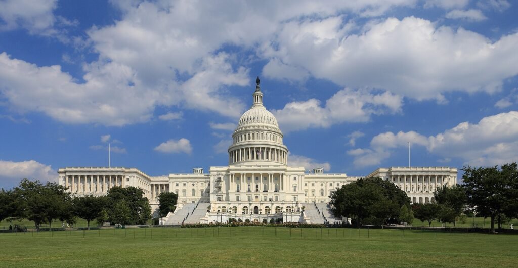 The United States Capitol in Washington, DC, home of Congress.
